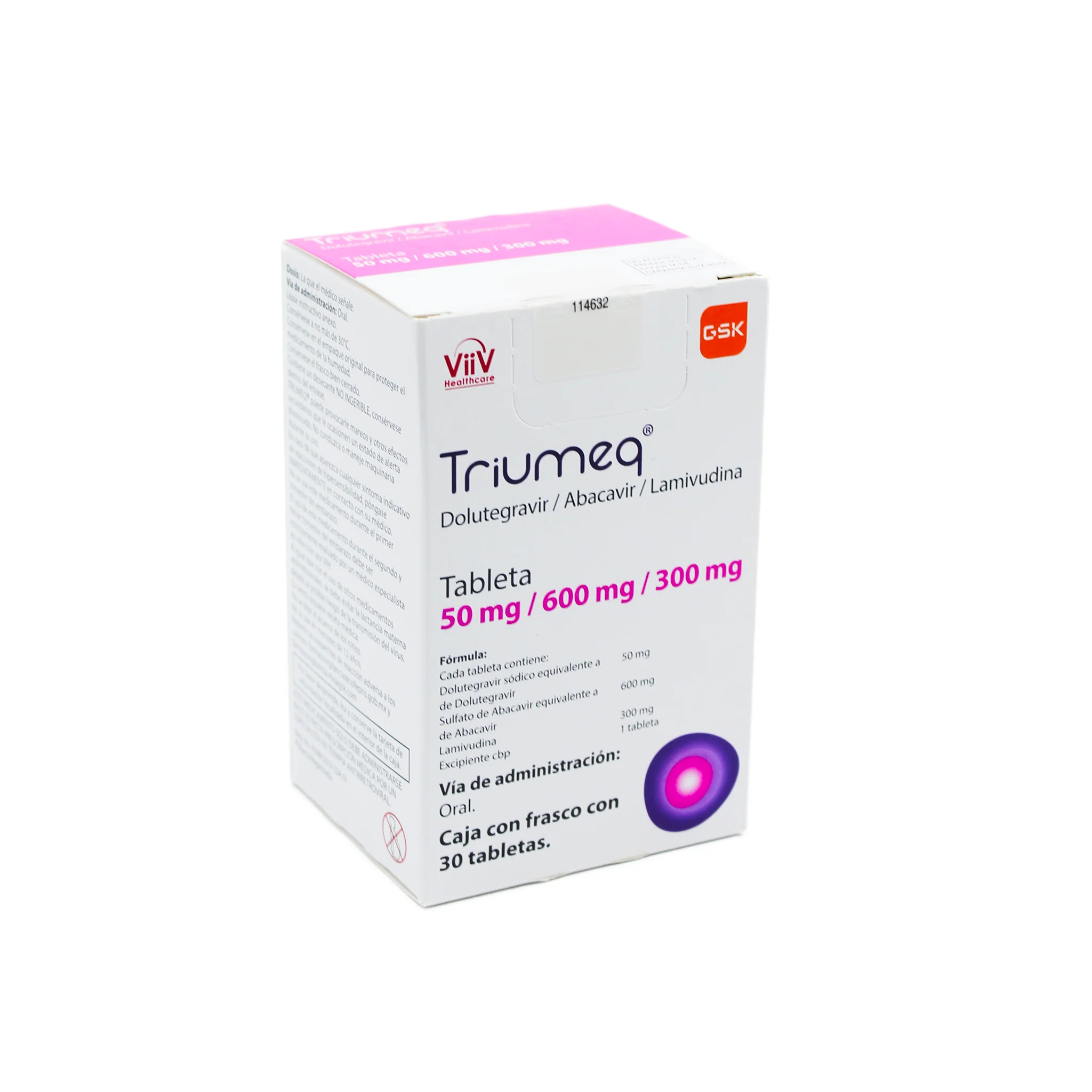 Triumeq 50 mg/ 600 mg / 300 mg Caja con 30 tabletas - Image 2