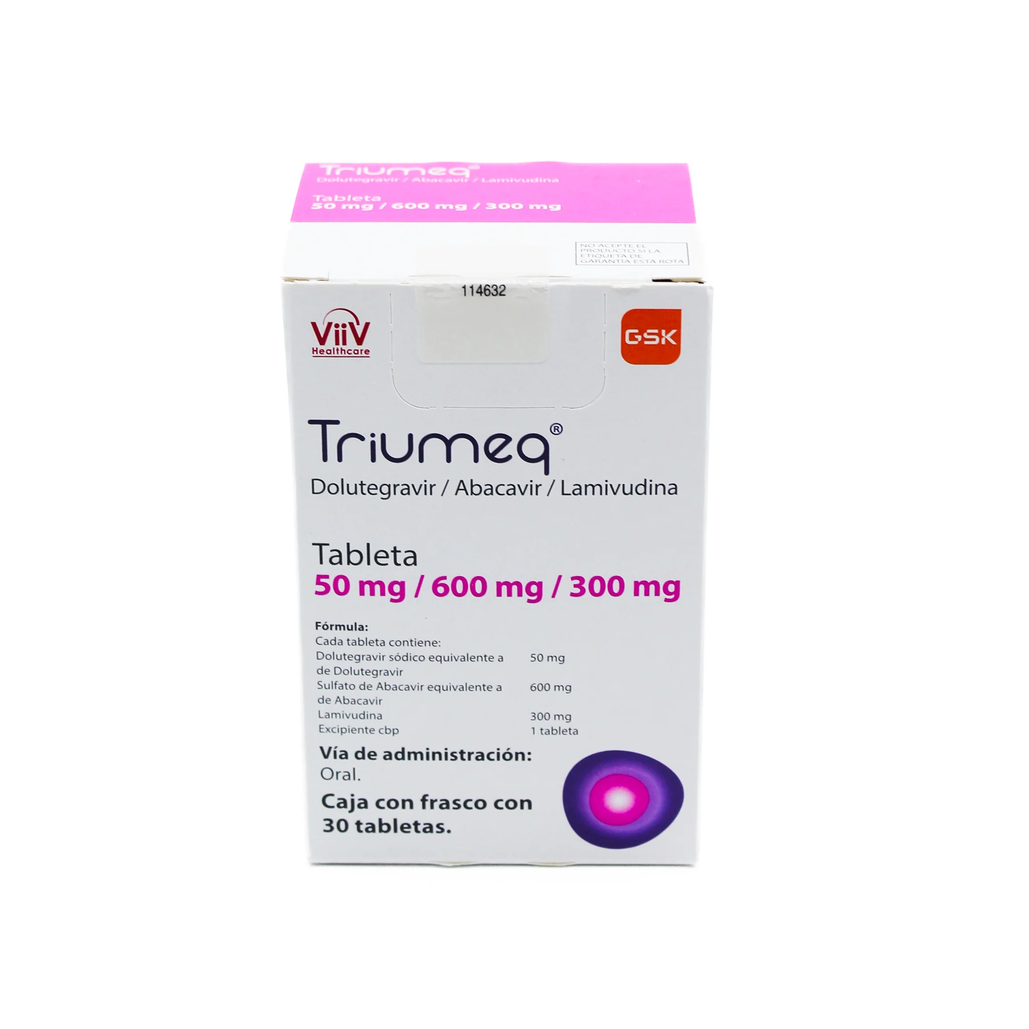 Triumeq 50 mg/ 600 mg / 300 mg Caja con 30 tabletas - Image 3