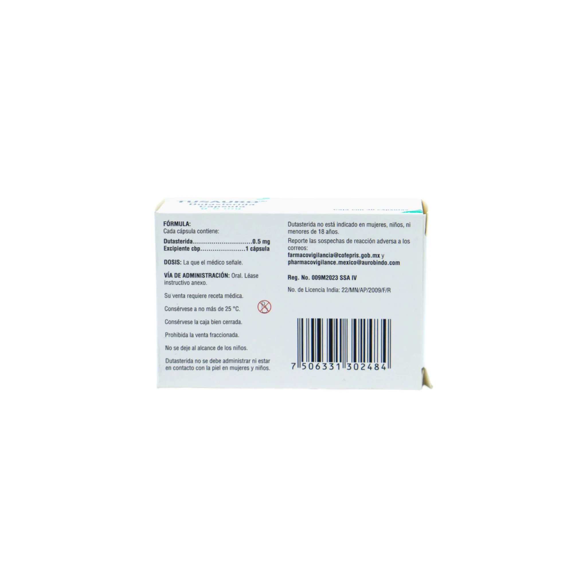 Tusauro Dutasterida 0.5 mg, 30 Cápsulas - Image 4