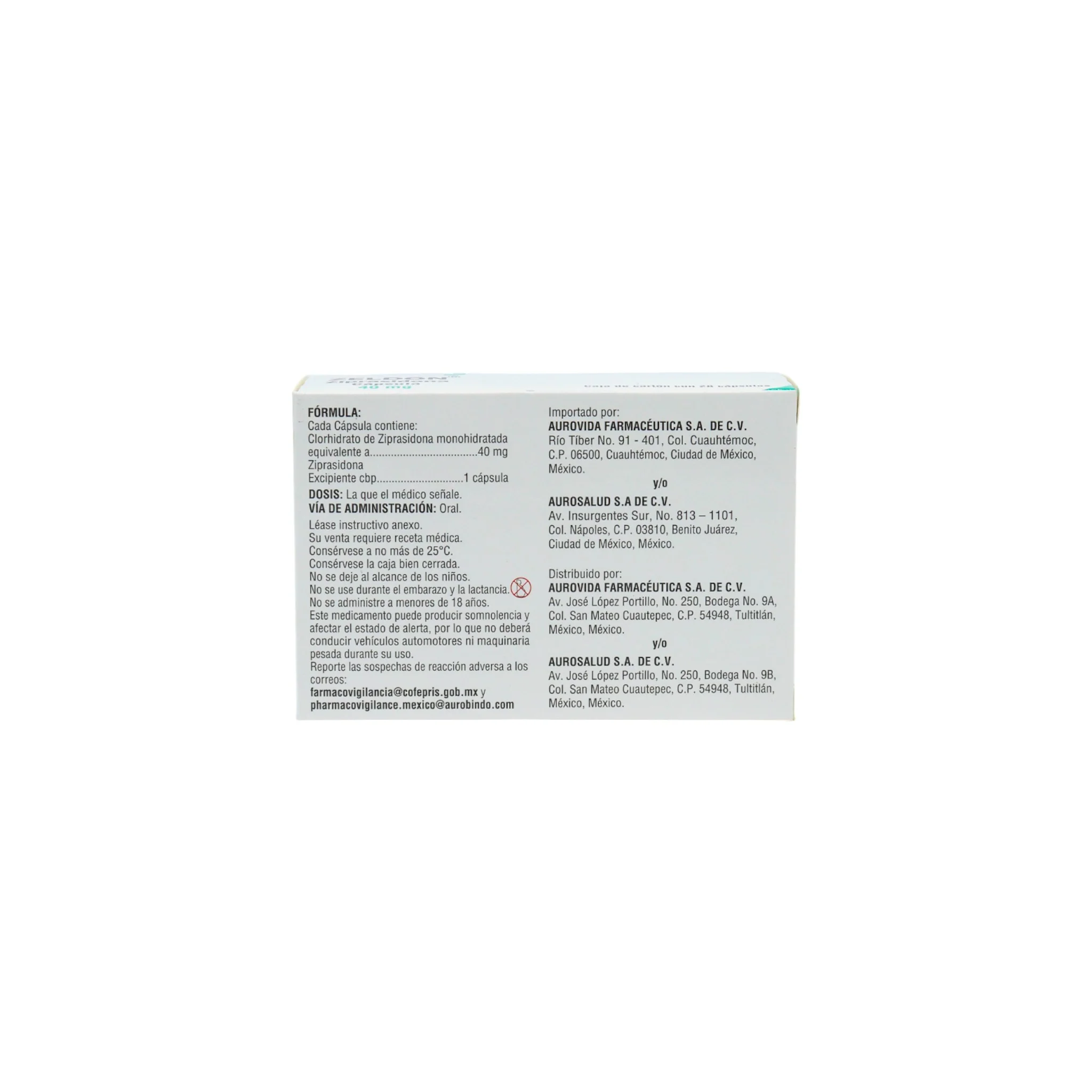 Zeldon Ziprasidona 40 mg, 28 Cápsulas - Image 4