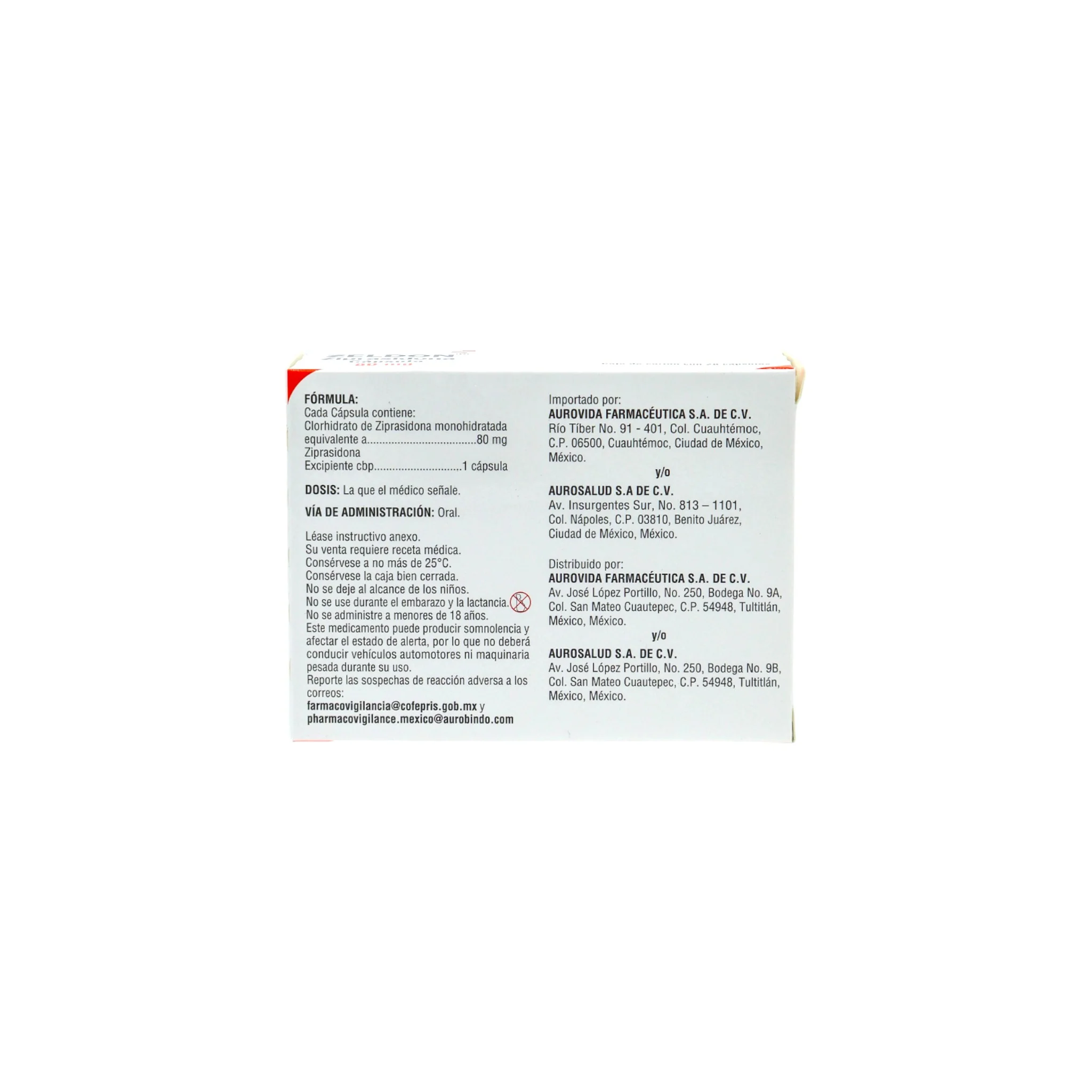 Zeldon Ziprasidona 80 mg, 28 Cápsulas - Image 4